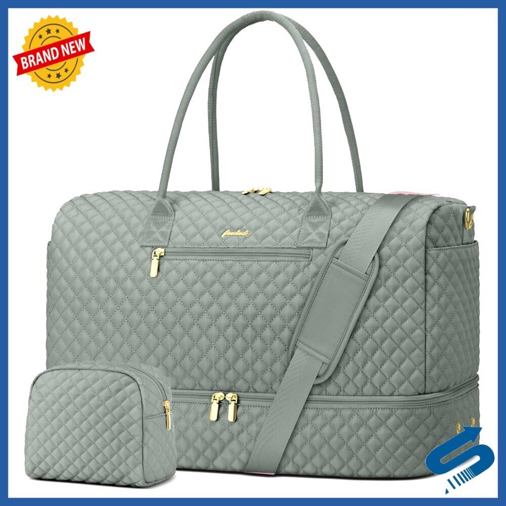 Weekender Duffle Bag with Shoe Compartment Laptop Pocket Carry On